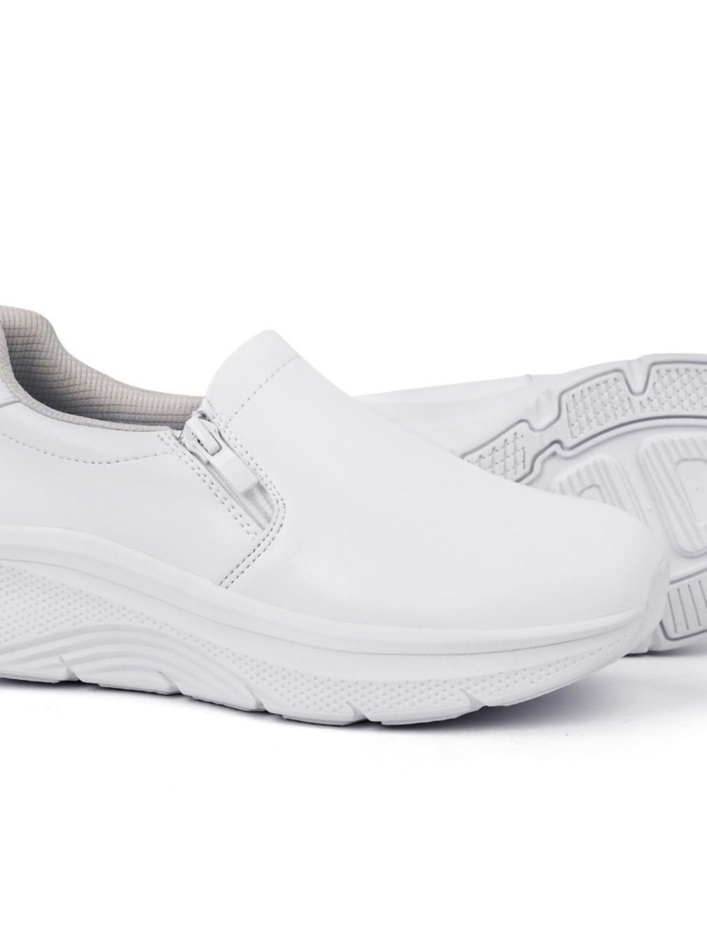 White Slip-On Comfort Sneakers